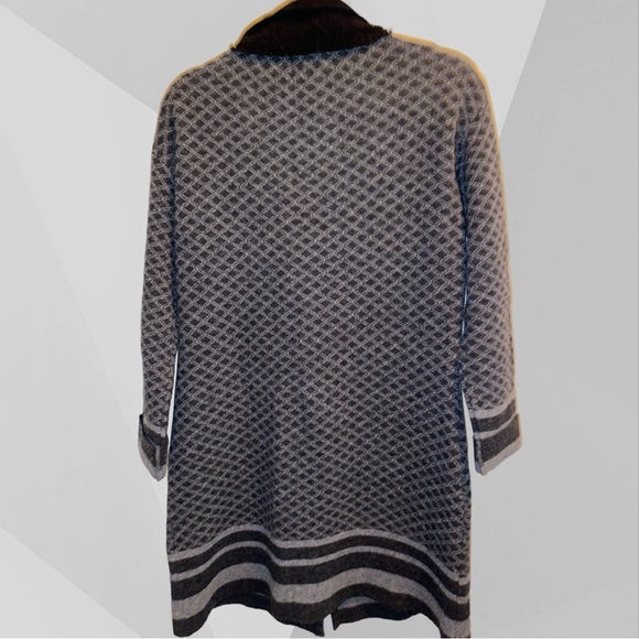 A. IDA WOOL GEOMETRIC LIGHTWEIGHT ITALIAN LONG CARDIGAN- WOMENS - S/L - EUC - Picture 3 of 15